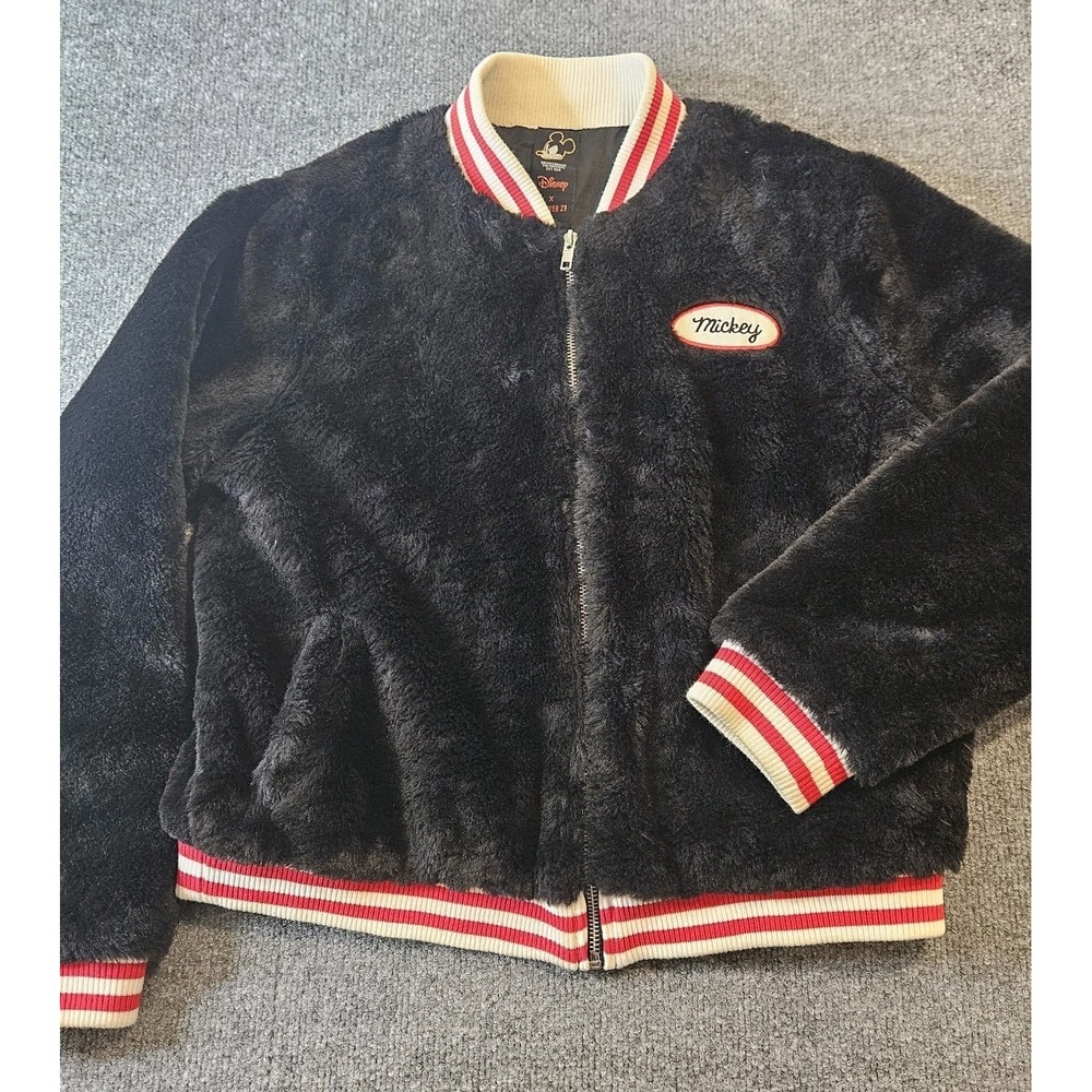 Disney X Forever 21 Collab Mickey‎ Mouse Faux Fur Bomber Jacket Medium